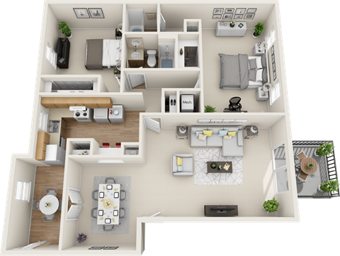 a floor plan of a house with a bedroom and a living room